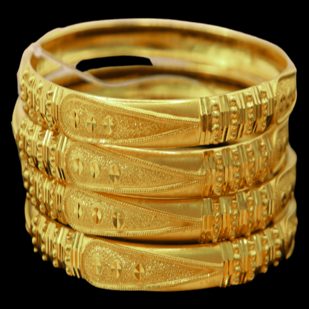 22k Gold Bangle Set (L)