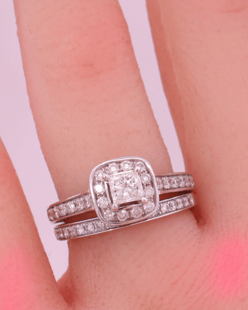 14K White Gold Diamond Bridal Set - SW22627, 8
