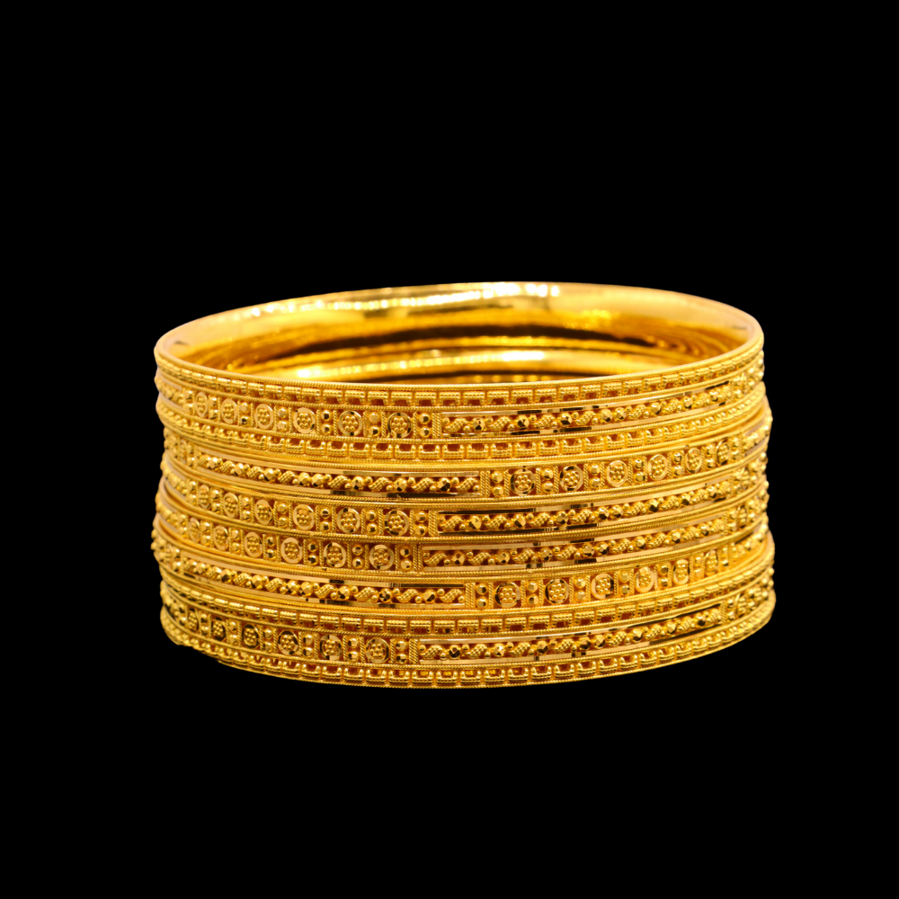 22K Gold Bangle Set, L (21) – SB23297 image 2 of 2