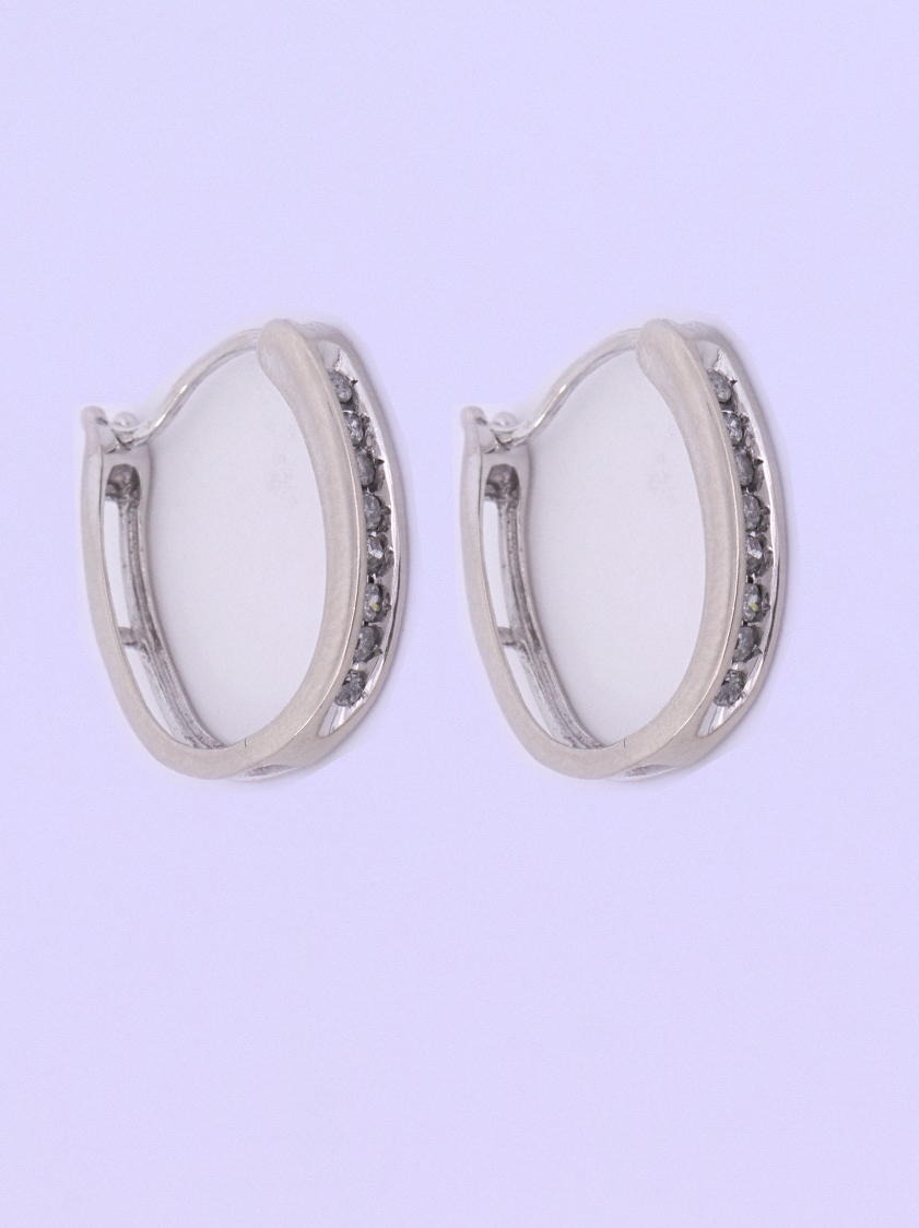 10K White Gold Diamond Earrings – SW14094