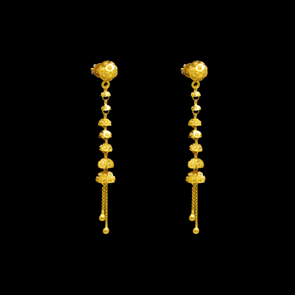 22K Gold Stud Drop Earrings – SW29426