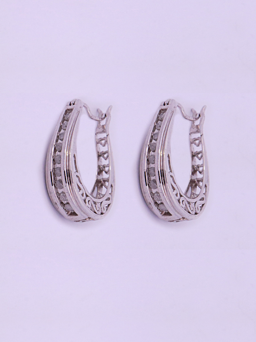 Diamond Hoop Earrings
