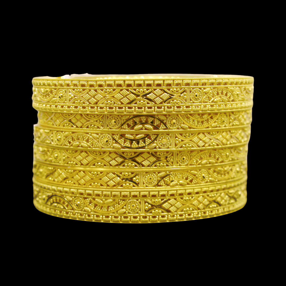 22K Gold Bangle Set, L (21) – SW30295