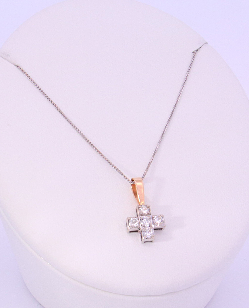 14K White Gold Diamond Necklace – 36499