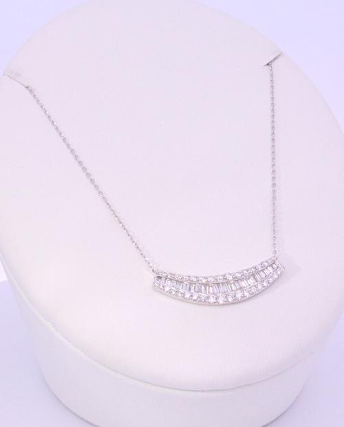 14K White Gold Diamond Necklace – SW10151