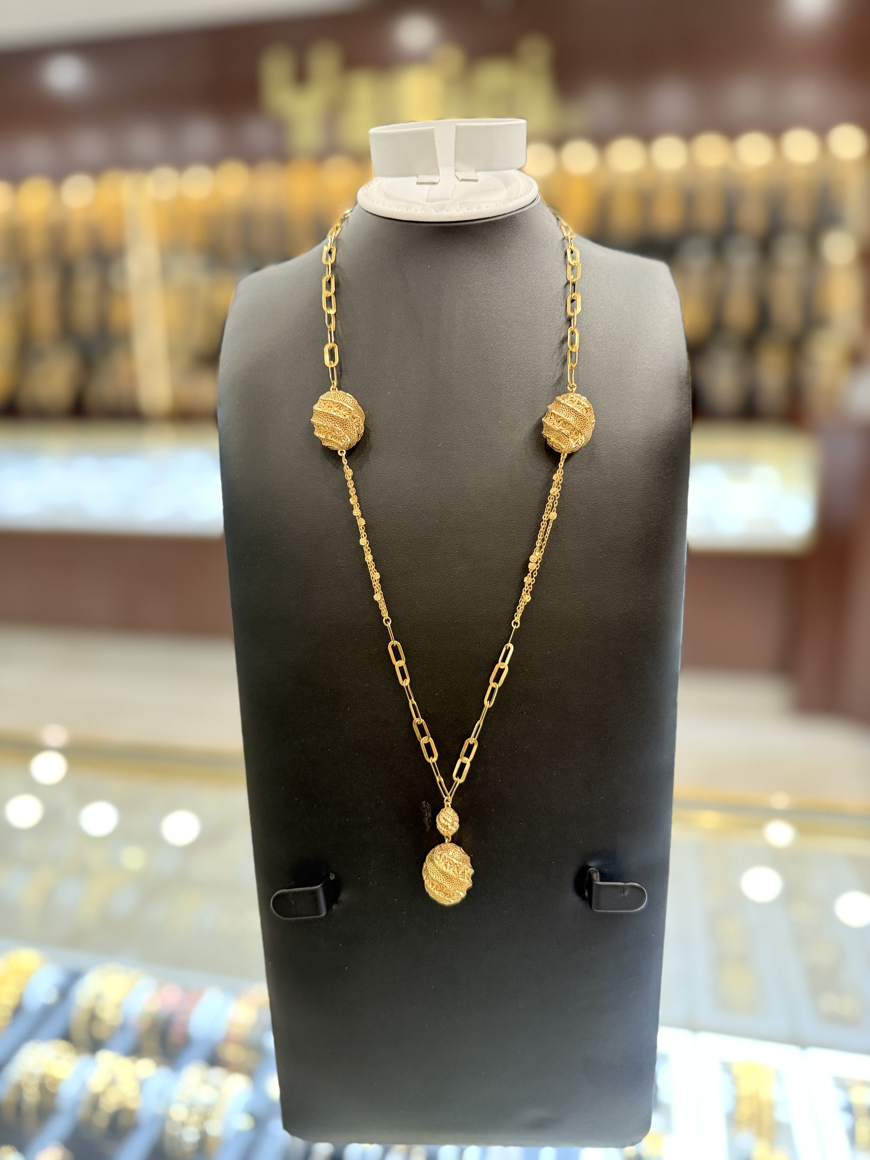 21K Gold Long Necklace - FL28052