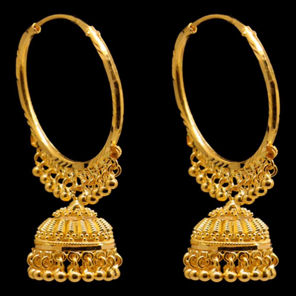 22K Gold Hoop Earrings - SW16571