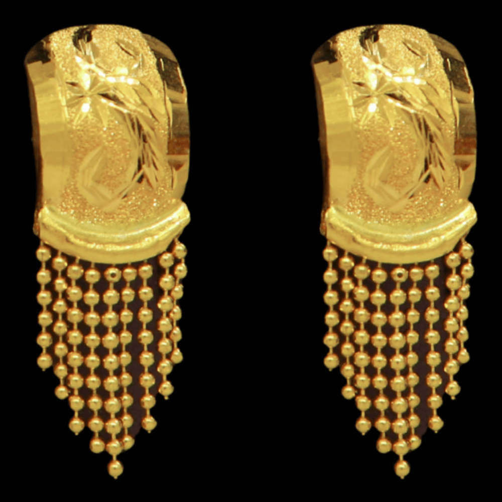 21K Gold Stud Drop Earrings - SW32485