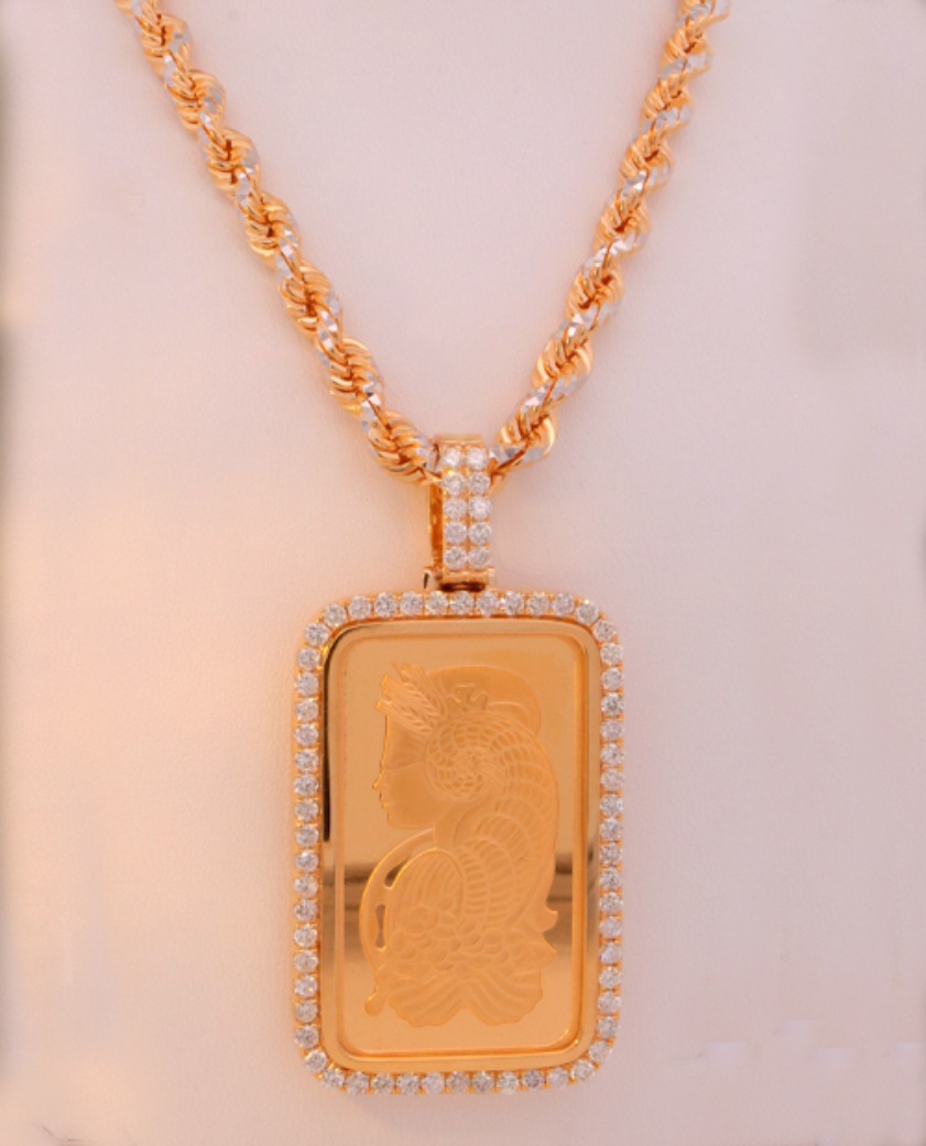 Diamond Ounce Pendant Necklace