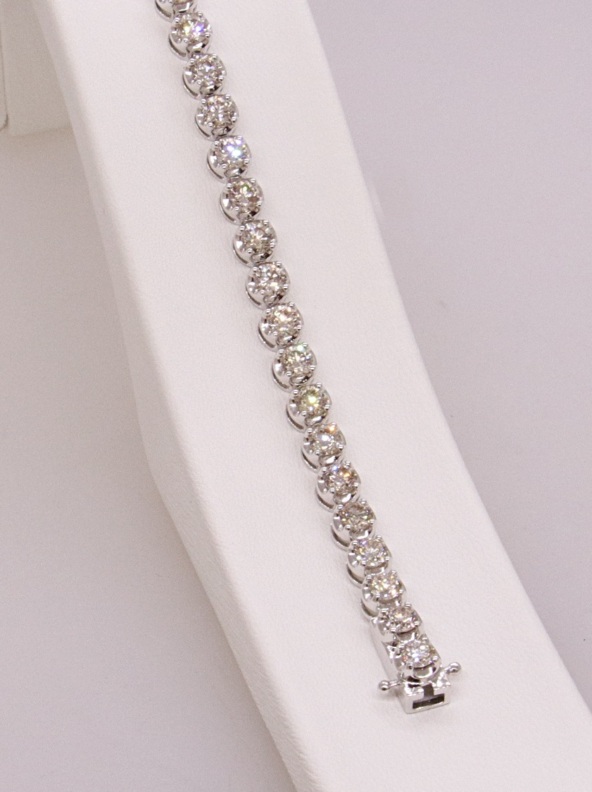 14K White Gold Diamond Bracelet – 16433 image 2 of 2