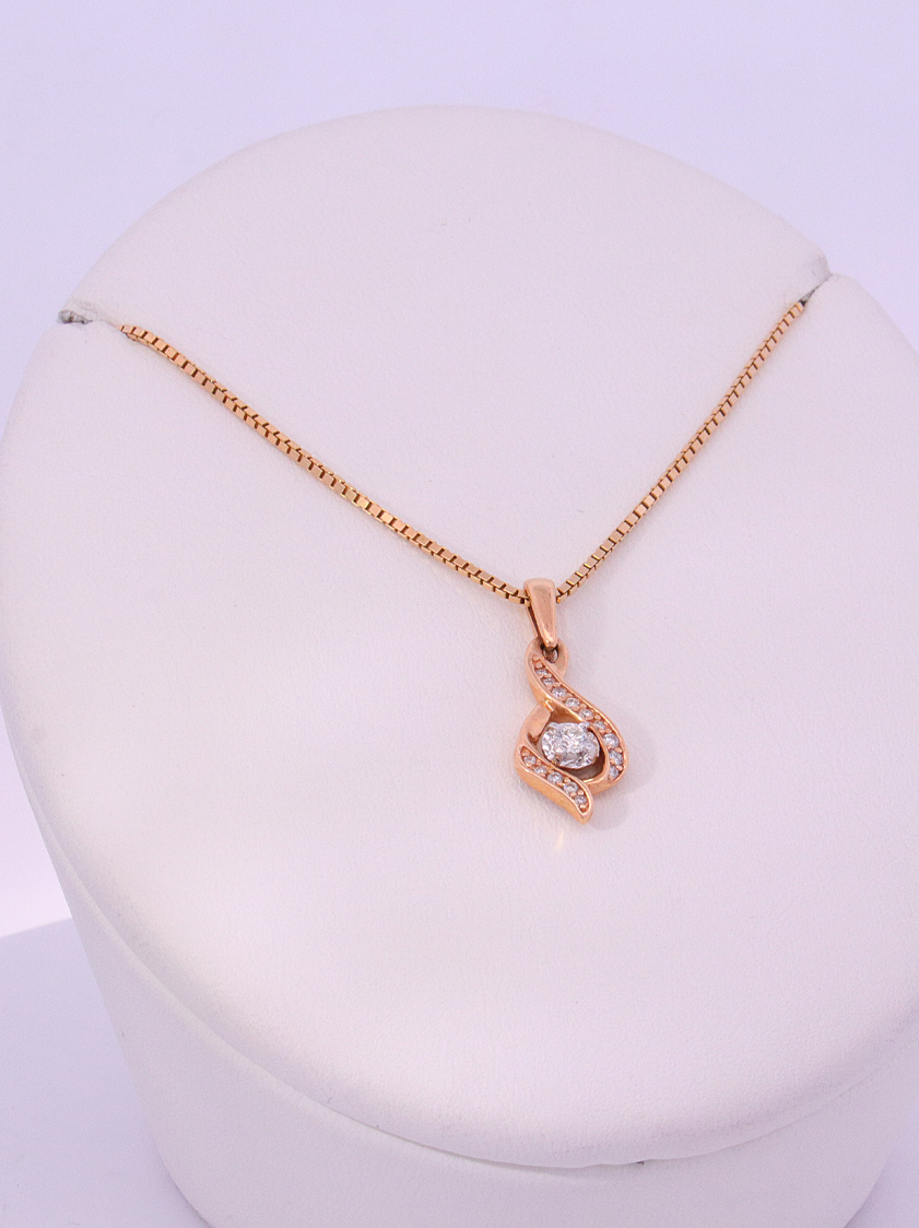 14K Yellow Gold Diamond Necklace – SW20369
