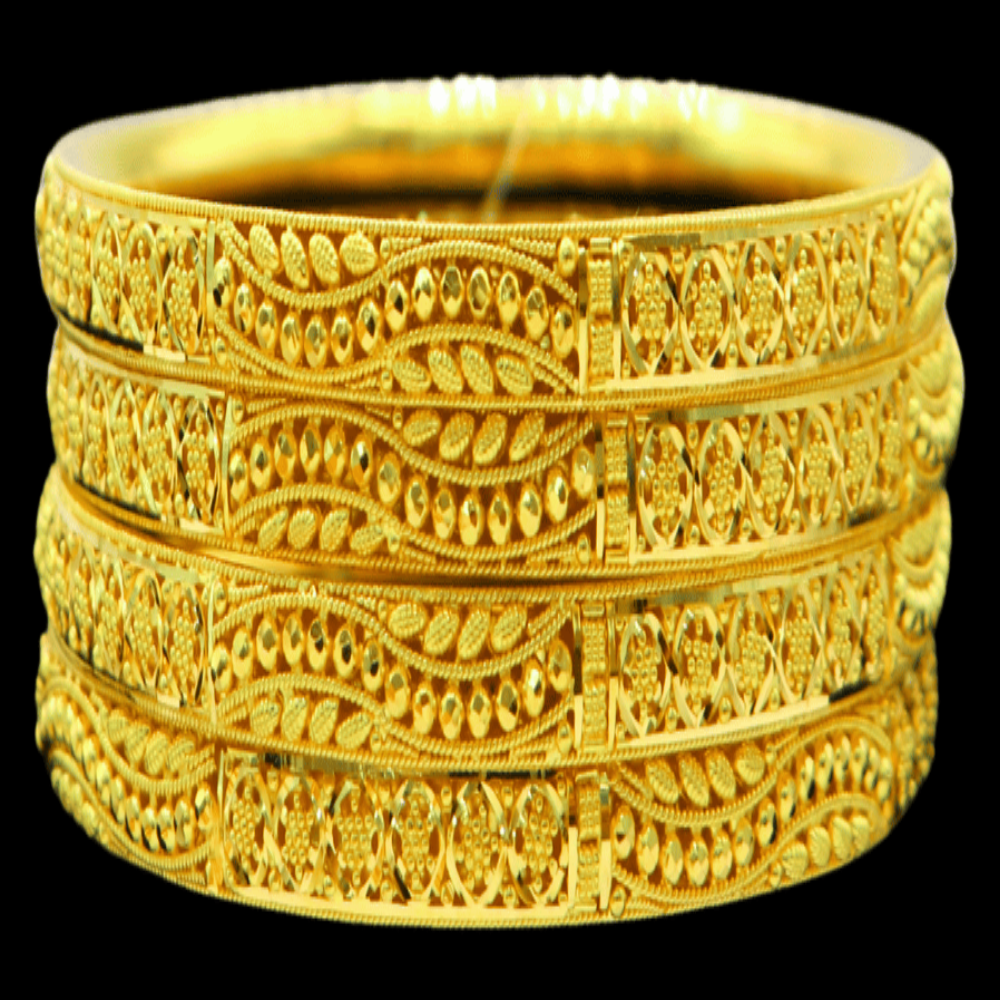 22k Gold Bangle Set (L)
