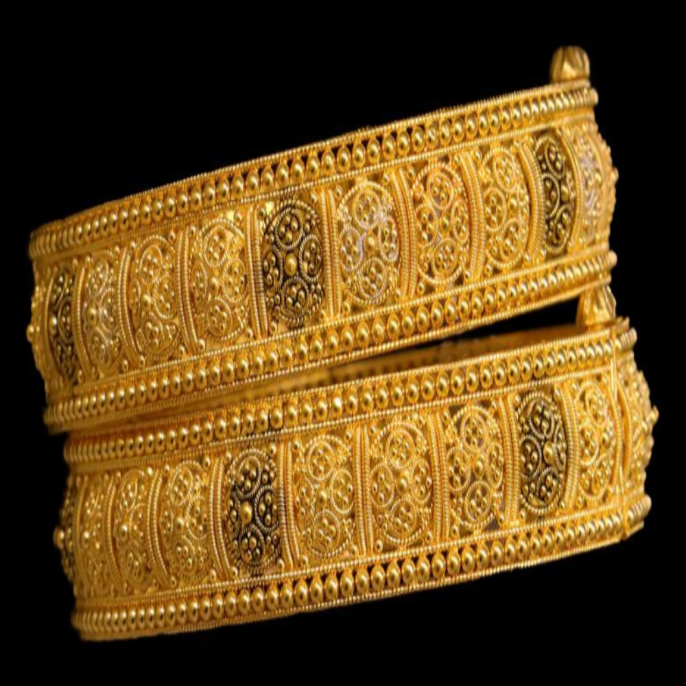 22K Gold Bangle Bracelet Set