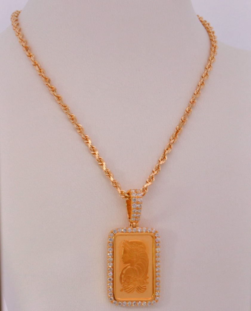 Diamond Coin Pendant Necklace