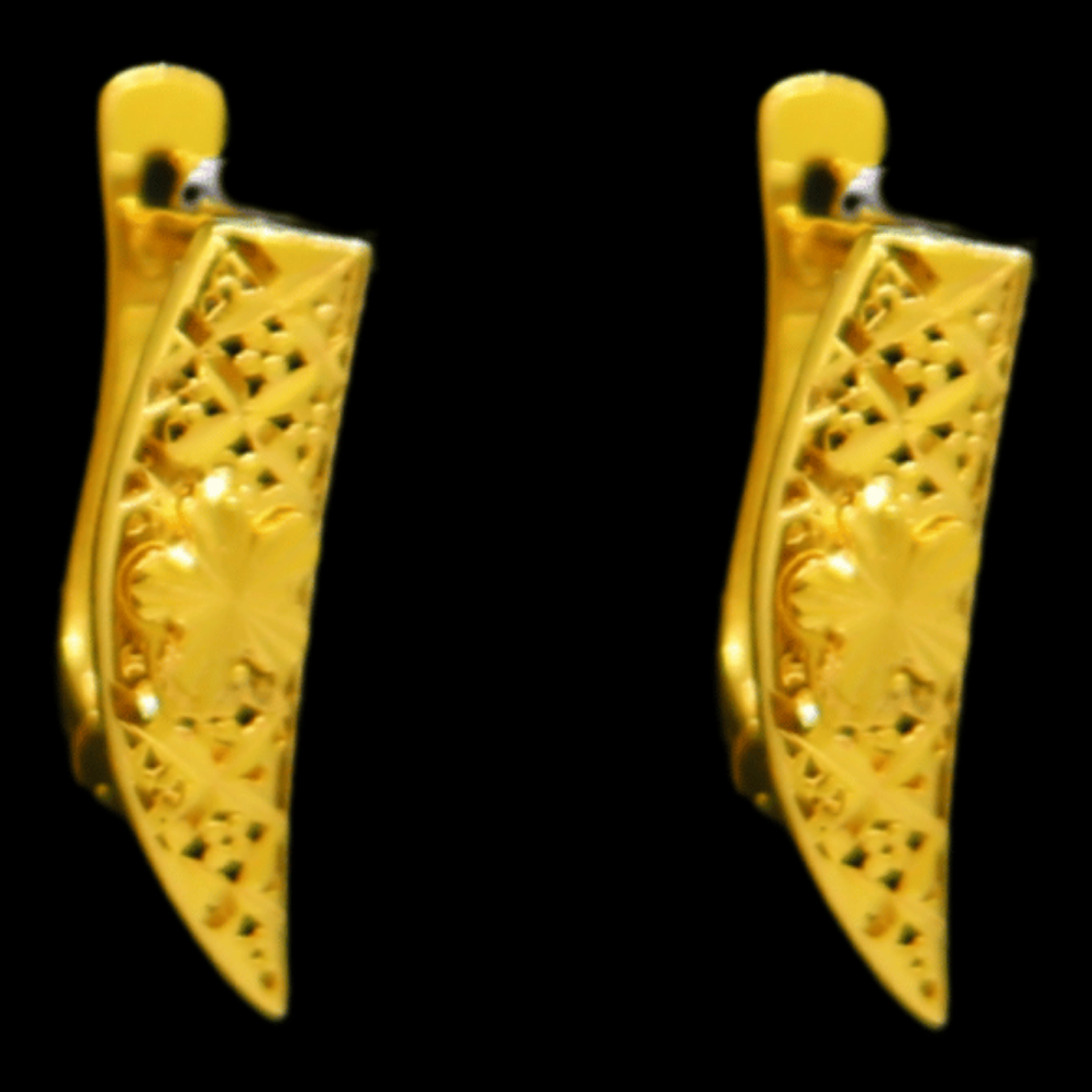 21K Gold Stud Drop Earrings - SW33325