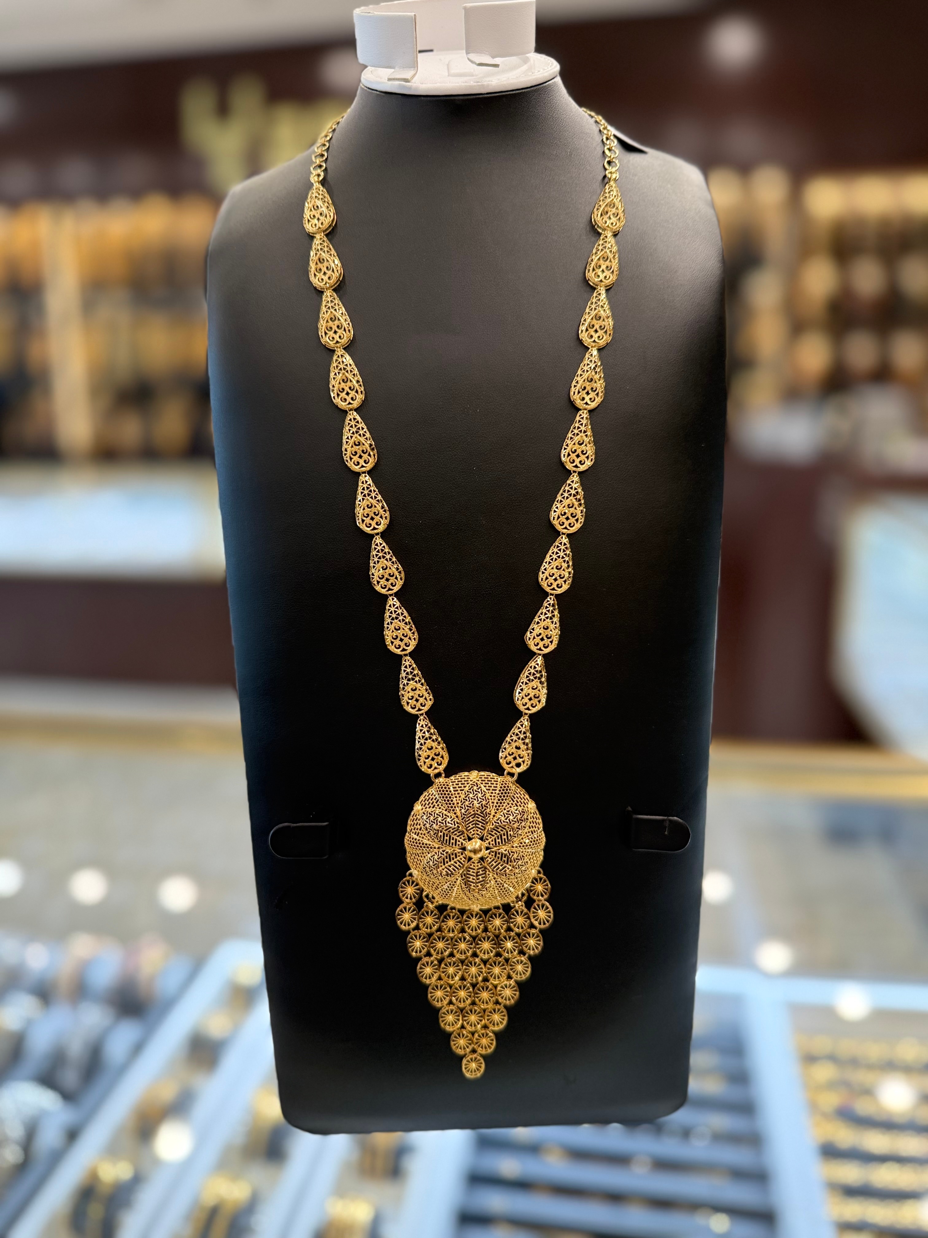 21K Gold Long Necklace - FL28045