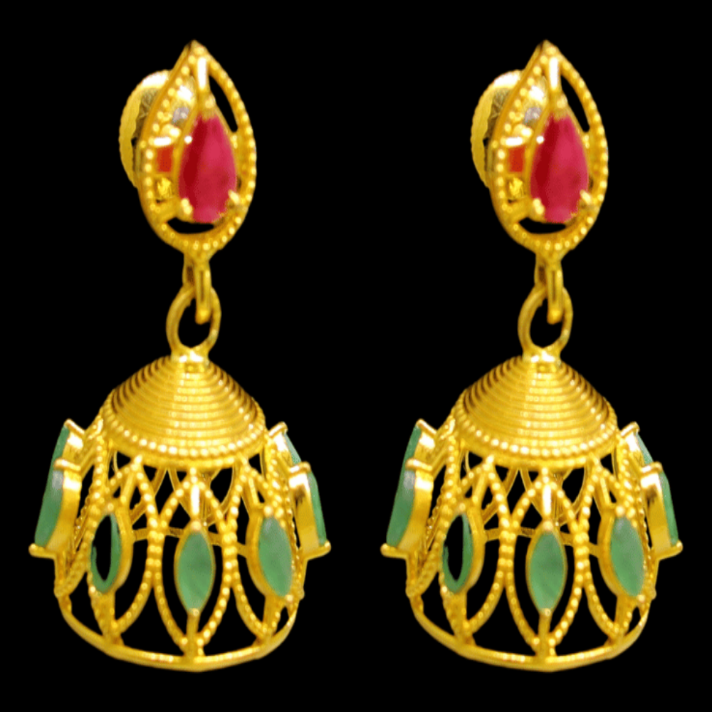 22K Gold Stud Drop Earrings – SW29429