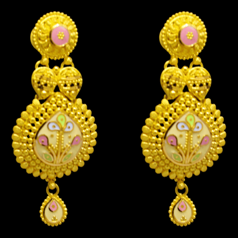 22K Gold Stud Drop Earrings – SW29425