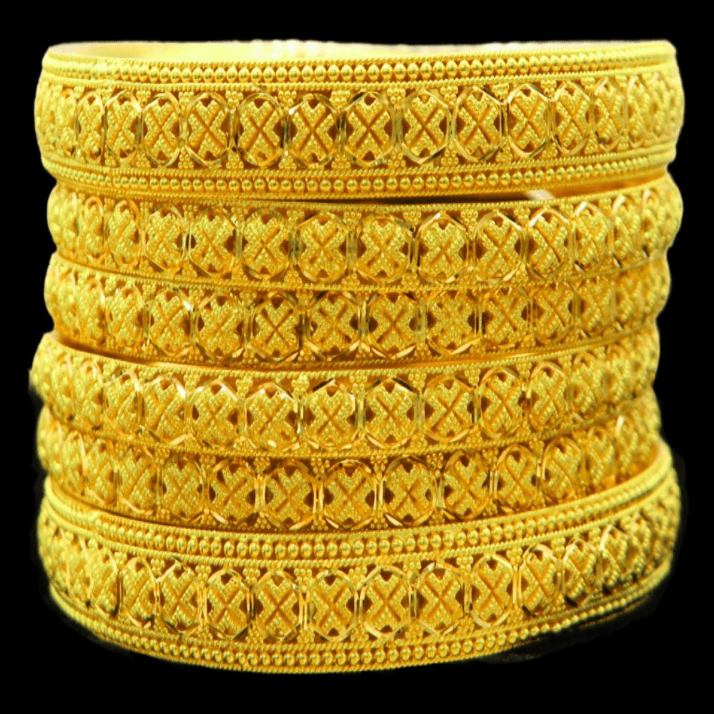 22K Gold Bangle Set (M)