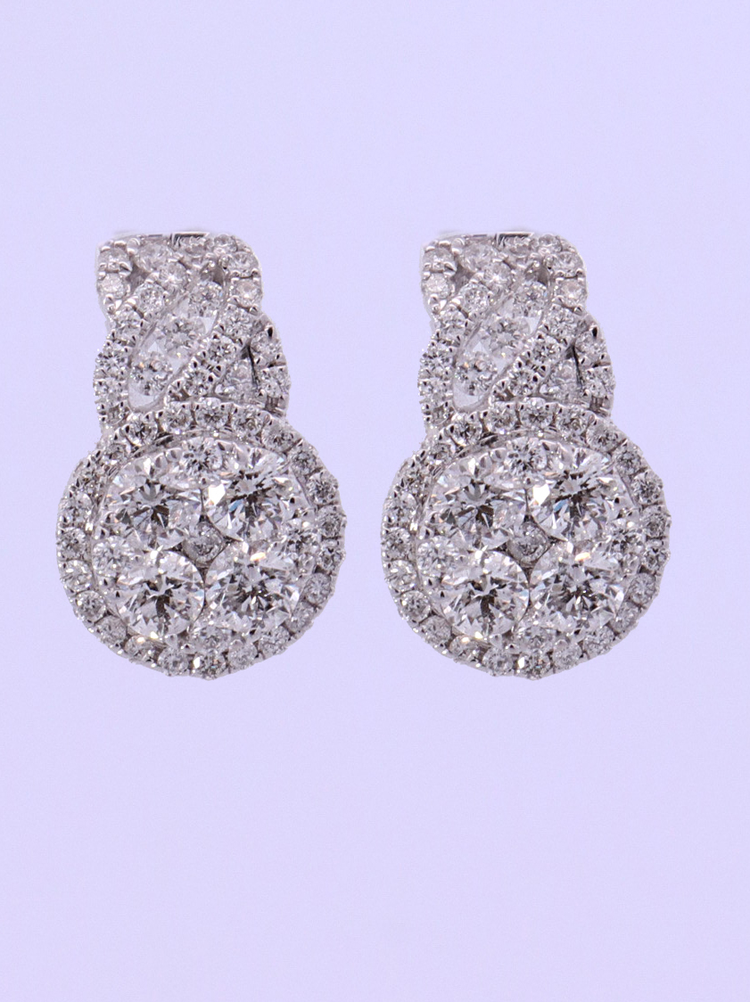 14K White Gold Diamond Earrings – SW14004