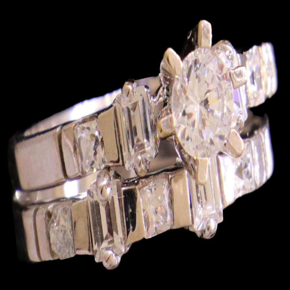 18k White Gold Bridal Set