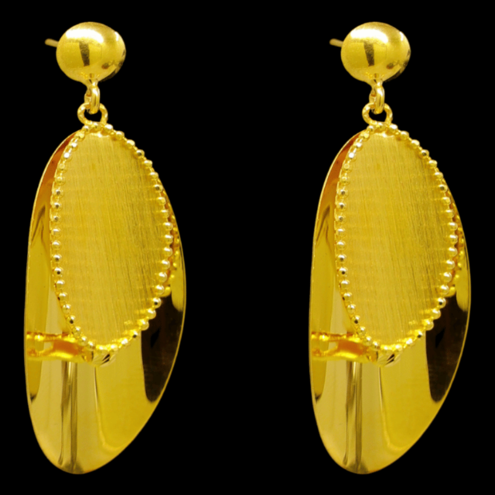 21K Gold Stud Drop Earrings - SW29573