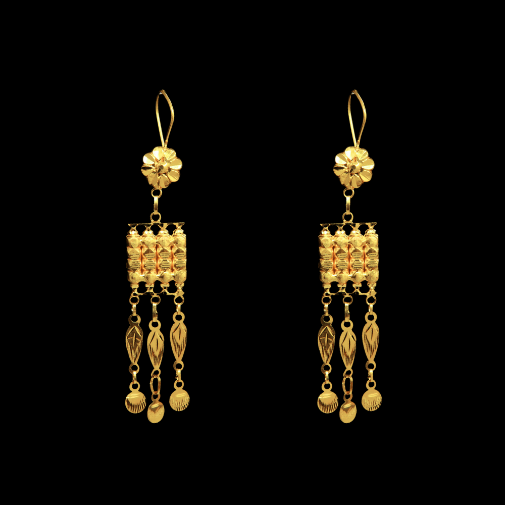21K Gold Stud Drop Earrings - SW32653