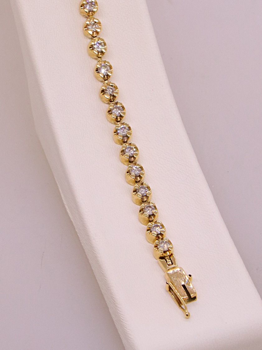 14K Yellow Gold Diamond Bracelet – 31561 image 2 of 2