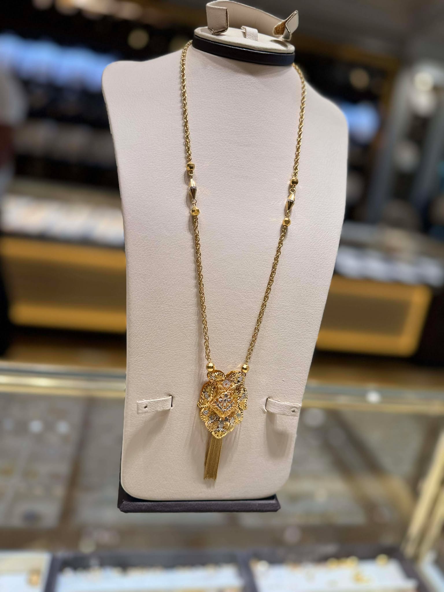 21K Gold Long Necklace - SB27249