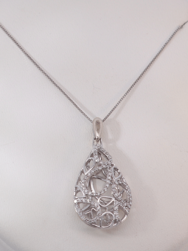 14K White Gold Diamond Necklace – SW30864