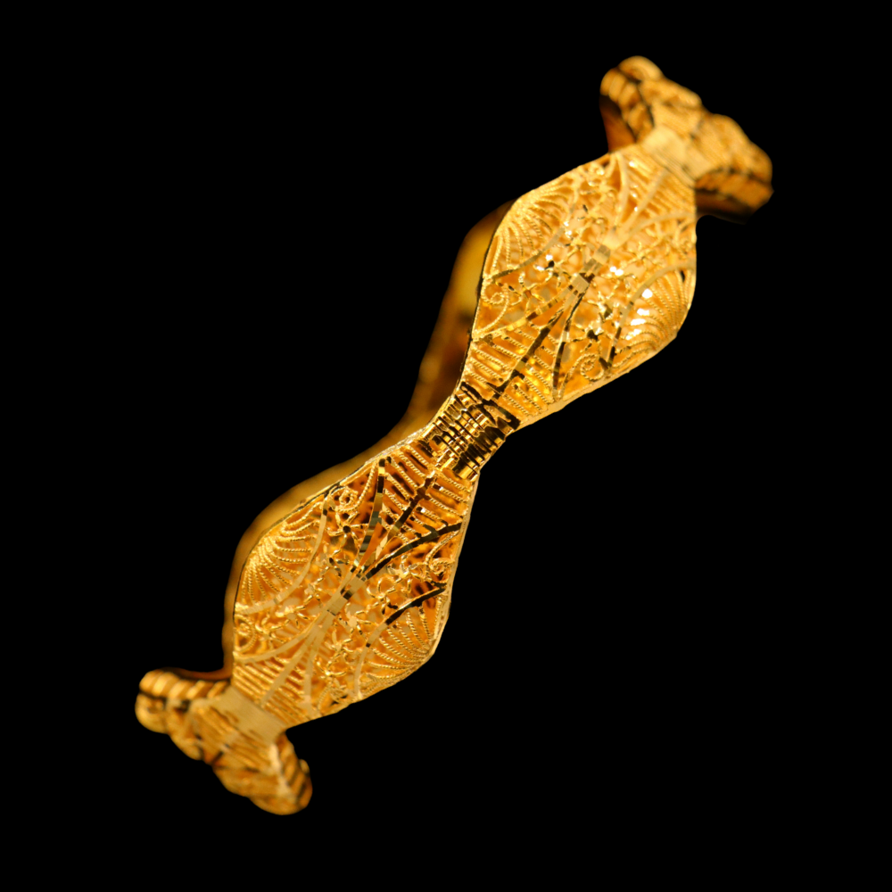 21K Gold Bangle Bracelet – SB26939 image 2 of 2