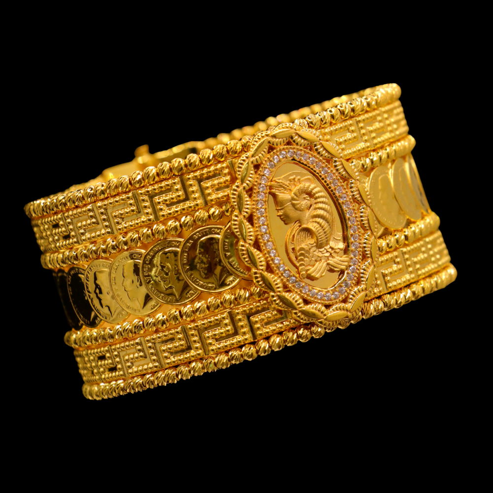 21K Gold Bangle Bracelet – SD26930 image 2 of 2