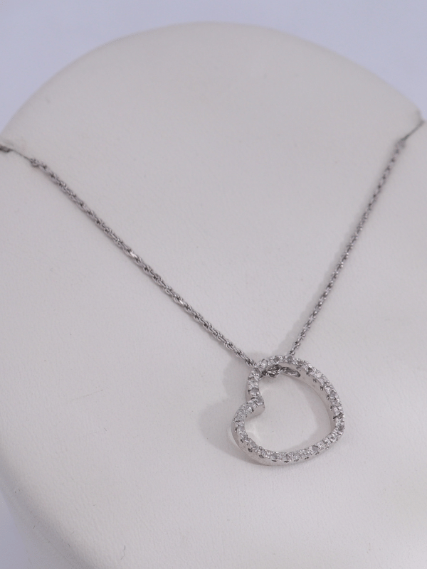 10K White Gold Diamond Necklace – SW30865