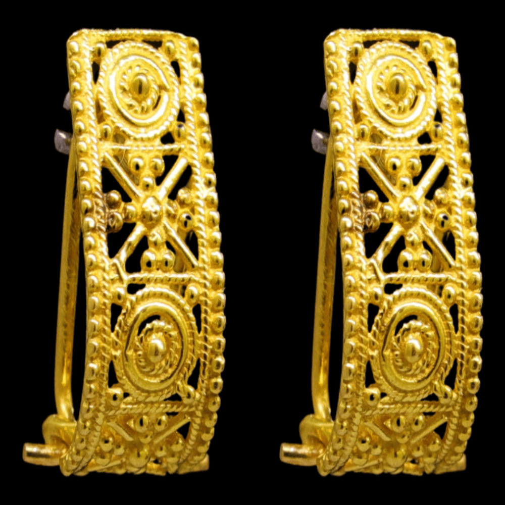 21K Gold Stud Drop Earrings - SW29462