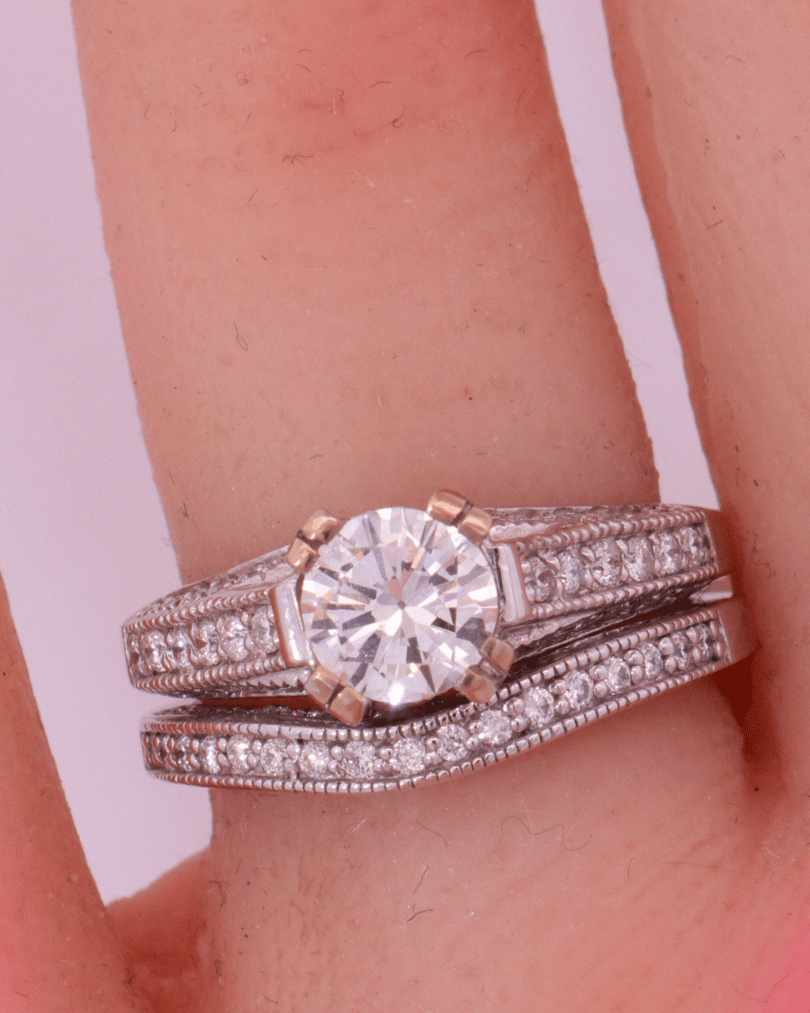 14K White Gold Diamond Bridal Set - SW22585, 12