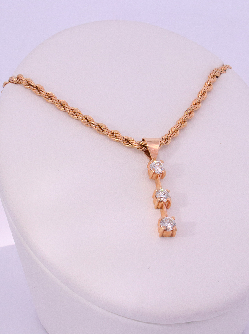 10K Yellow Gold Diamond Necklace – SW20365