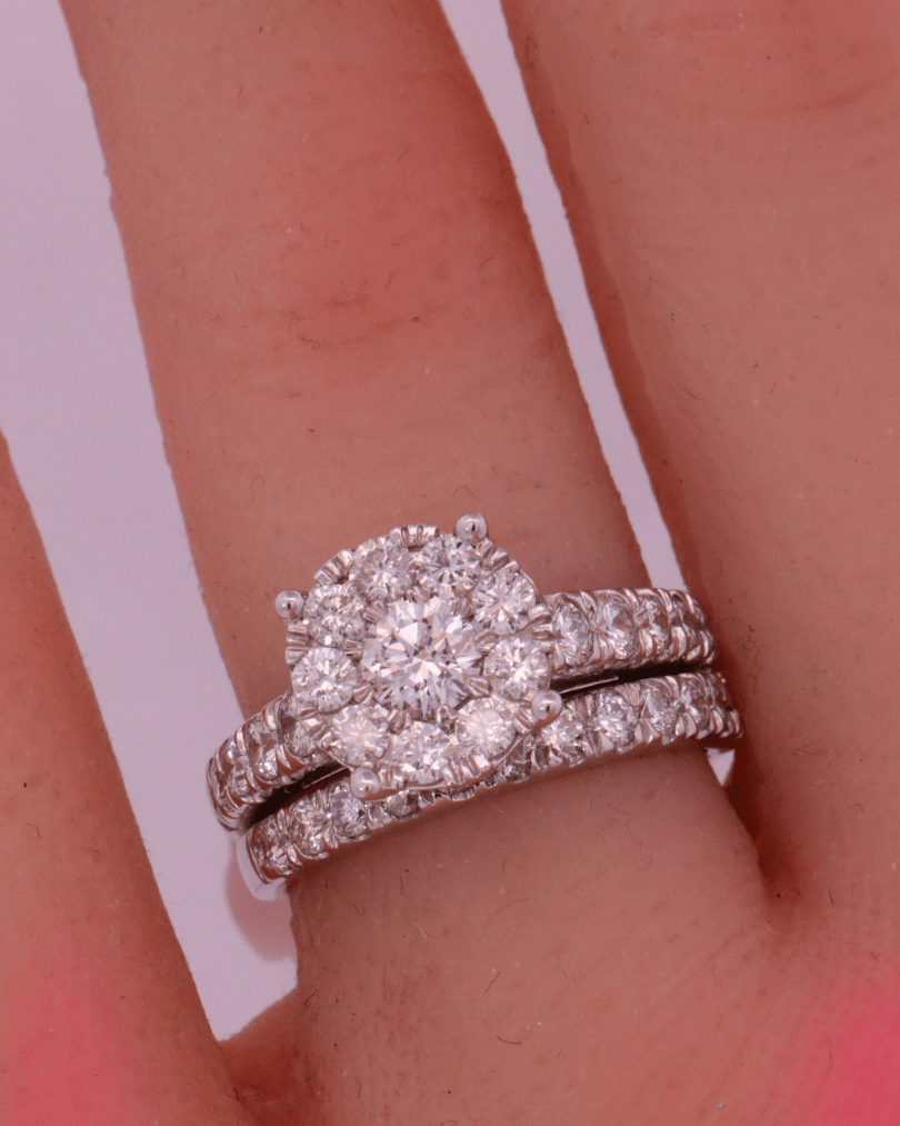 14K White Gold Diamond Bridal Set - SW22579, 4
