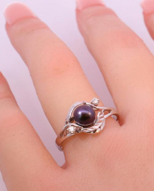 14K White Gold Diamond Ring - 40269, 4