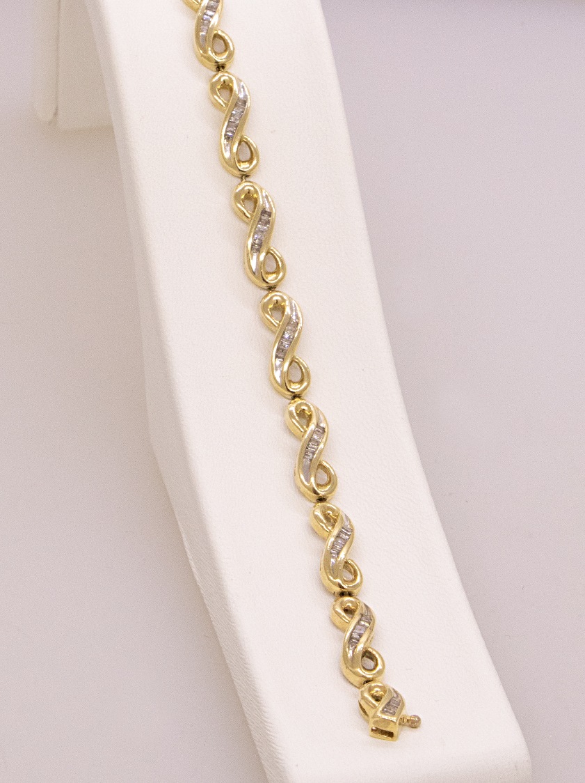 14K YELOW Gold Diamond Bracelet – 31564 image 2 of 2