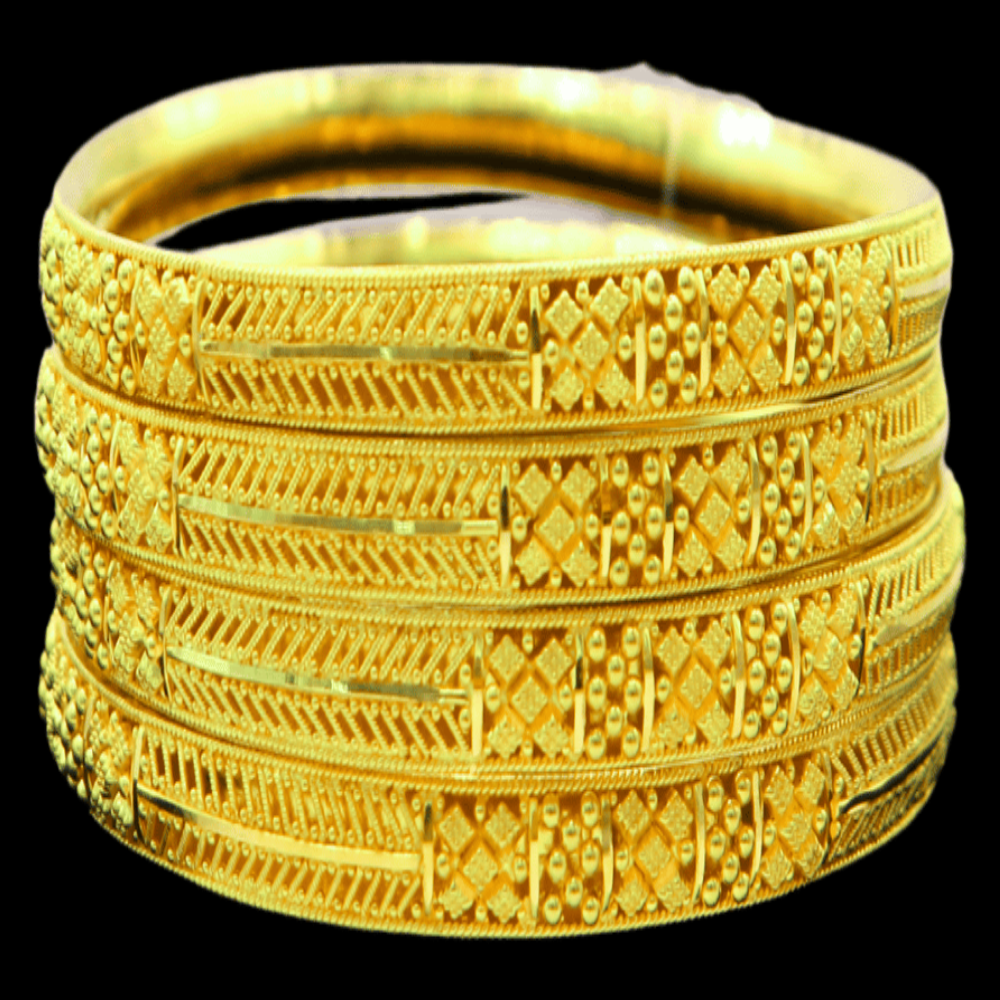 22K Gold Bangle Set, S (19) – SD33295