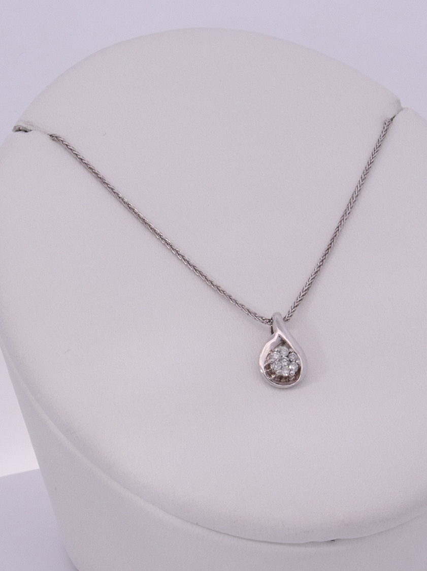 14K White Gold Diamond Necklace – SW20373