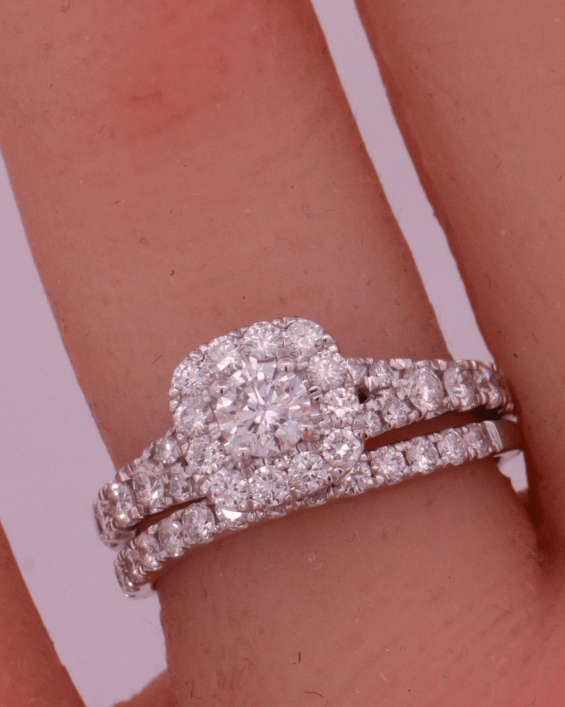 14K White Gold Diamond Bridal Set - SW22592, 10