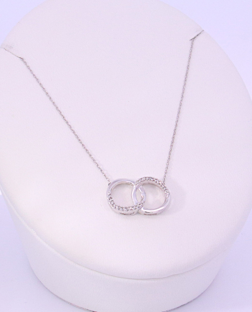 10K White Gold Diamond Necklace – 36690