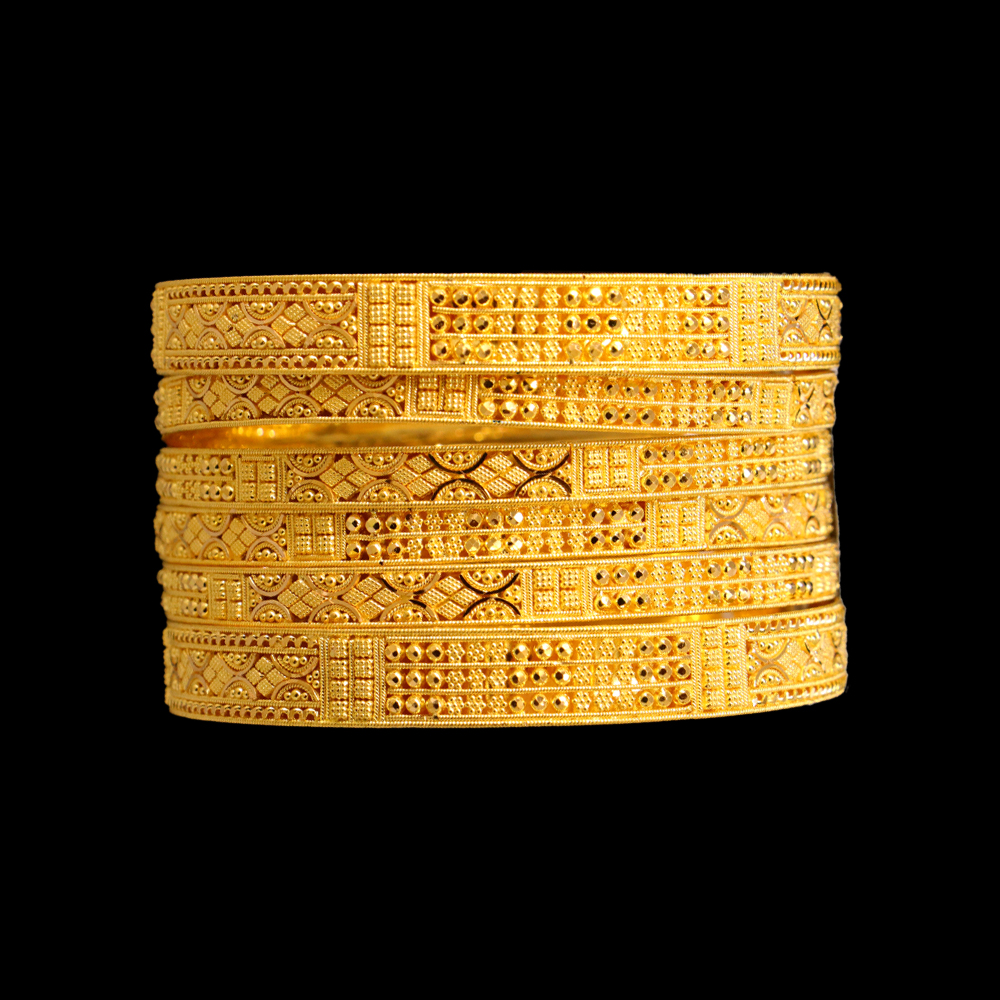 22K Gold Bangle Set, S (19) – SW21734 image 2 of 2