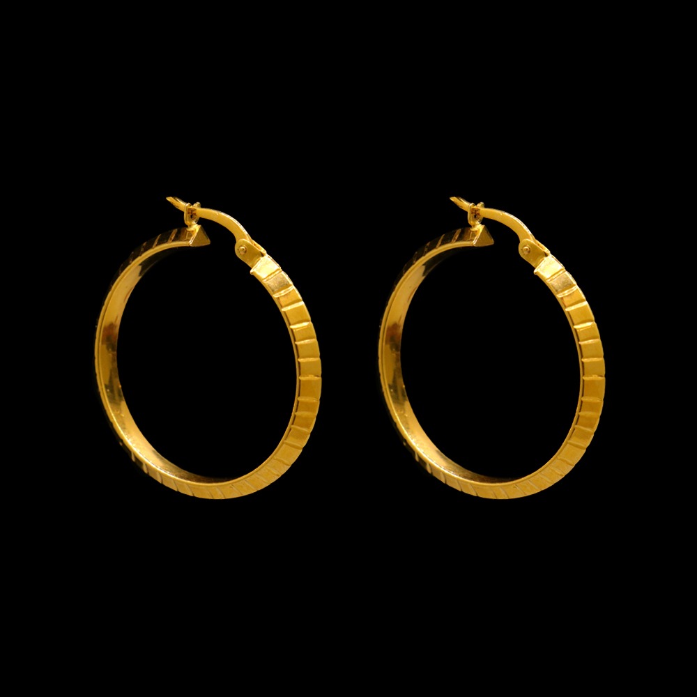 21K Gold Hoop Earrings - SW20912