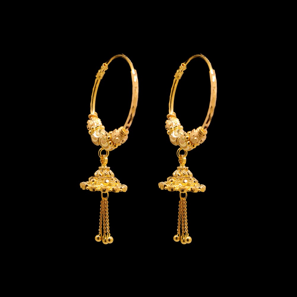 22K Gold Hoop Earrings - SW16580